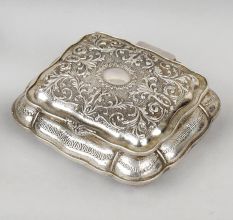 Handcrafted White Metal Ornate Storage Box Vintage Design